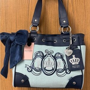 Juicy Couture Navy and Baby Blue Daydreamer Tote Bag